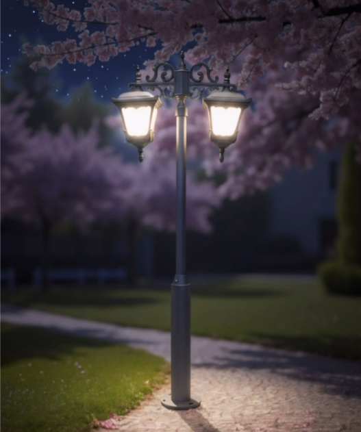 Heritage Pole Garden Light 3mt.aluminium Die Casting 10feet With 2 Lights