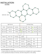 Car Garage Mini Honeycomb Lamp Hexagonal Hanging Workshop LED Light Car Washing Lamp