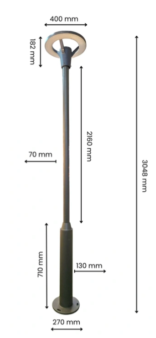105000 Garden light pole 50w | Modern garden light pole design.Aluminium Body,10feet Pole Lights.