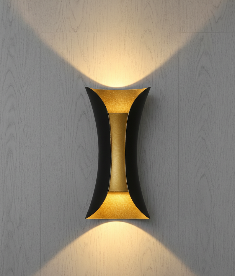 LX09900 18W Black Golden UP Down Outdoor Wall Light