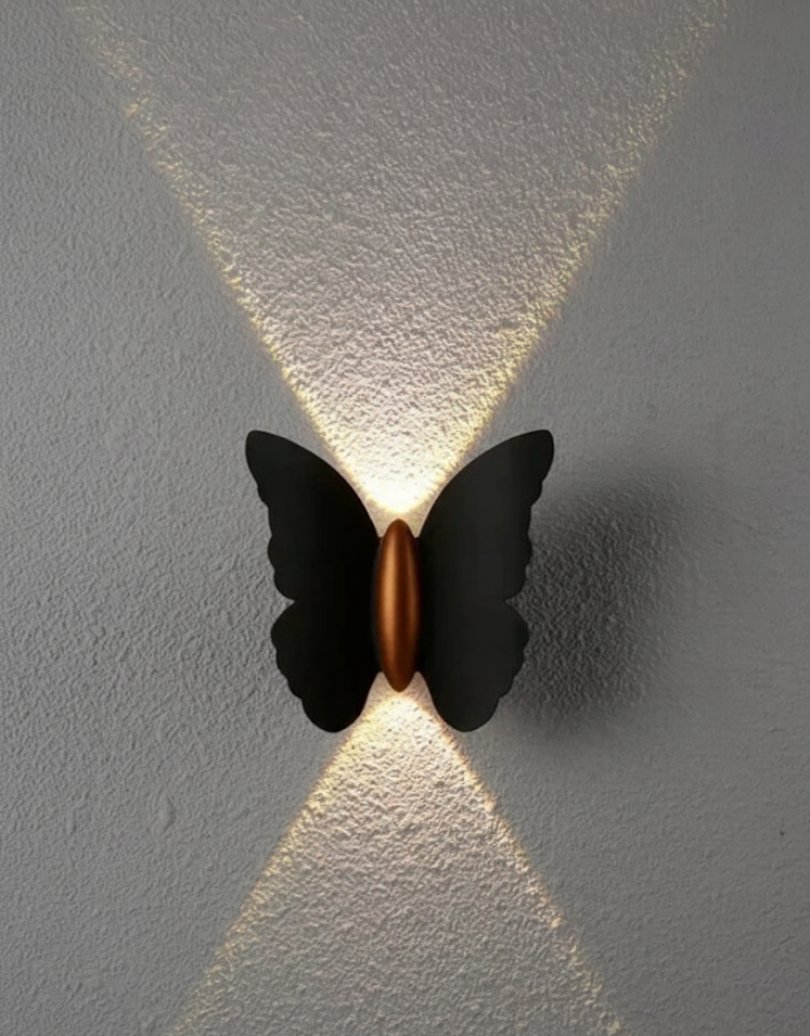 IL06600 12W Black Butterfly Up Down Wall Light